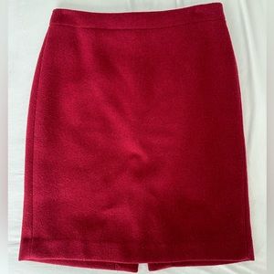 Burgundy J Crew Mercantile Wool Blend Pencil Skirt